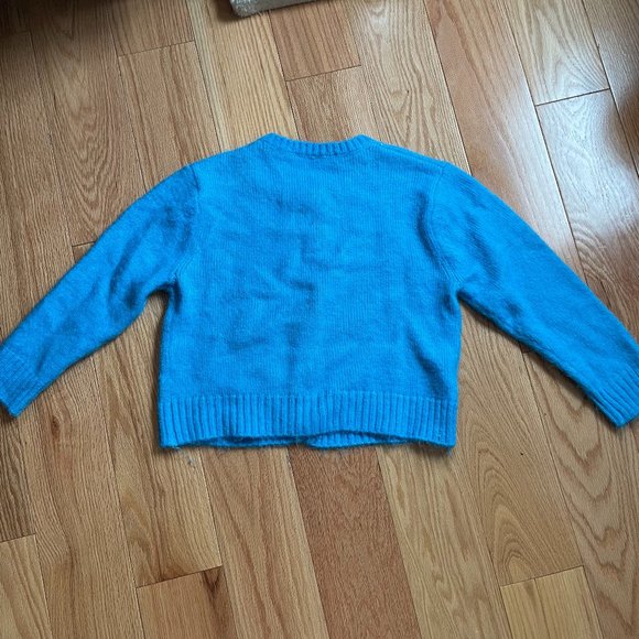 NWOT Bright Blue Zara Mohair Sweater, Size L - Picture 2 of 4